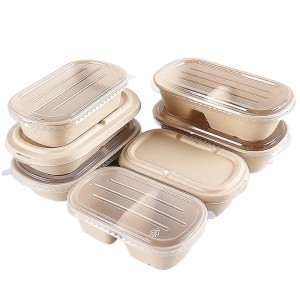 Доставяне на кутии за бързо опаковане на храни и контейнери за опаковане на храни с ясен капак на контейнери за захарна тръстика