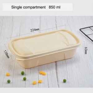 Екологична кутия за опаковане на хранителни продукти от царевично нишесте, разградима кутия за обяд, която изважда биоразградими съдове за съхранение на храни, непроницаеми за въздуха