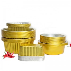 Отопляема кутия за опаковане на храна златна топлинна опаковка за обяд кутия за рециклиране контейнер за храна от алуминиево фолио