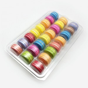 Потребителски размери macarons кутия 24 отделения прозрачни кутии за опаковане на бонбони блистер кутия
